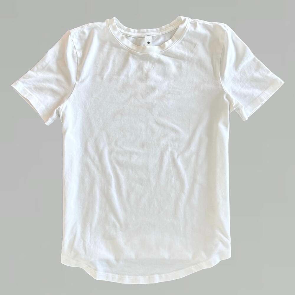 Lululemon Love Curved-Hem Crewneck Tee White Pima Cotton Short Sleeve Basic 2